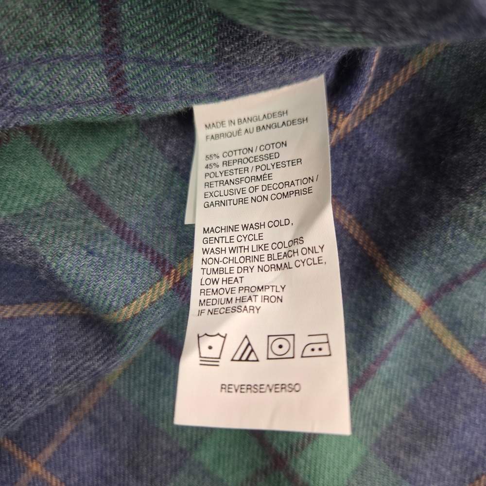IZOD Mens 3XLT Blue Green Stratton Flannel Shirt Big & Tall Plaid Button Up NWT - Picture 9 of 9